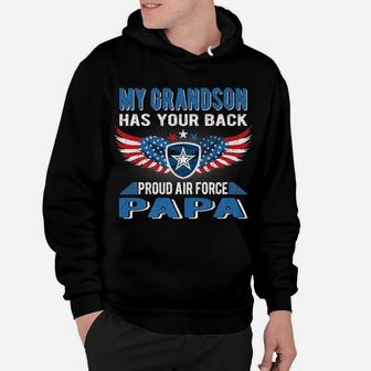 Mens My Grandson Has Your Back Proud Air Force Papa Grandpa Gift Hoodie | Crazezy