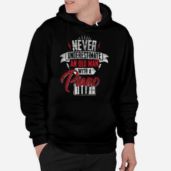 Mens Never Underestimate An Old Man With A Piano Hoodie | Crazezy DE