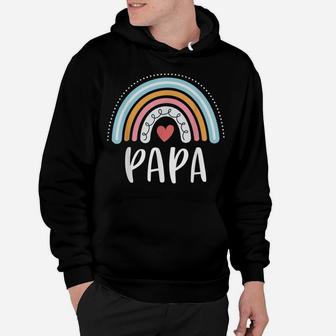 Mens Papa Gifts For Dad Family Rainbow Graphic Hoodie | Crazezy