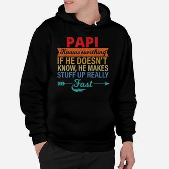 Mens Papi Knows Everything Grandpa Father's Day From Daughter Hoodie | Crazezy CA