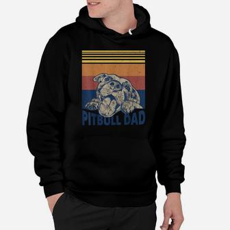 Mens Pitbull Dad - Vintage Smiling Pitbull Fathers & Dog Lovers Hoodie | Crazezy UK