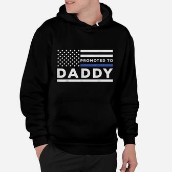 Mens Promoted To Daddy Funny Police Officer Future Father Dad Hoodie | Crazezy