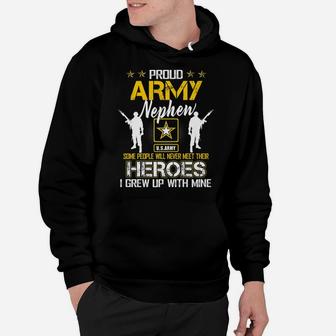 Mens Proud Army Nephew I Raised My Heroes Graphics Army Hoodie | Crazezy