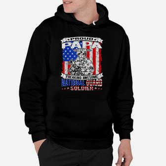 Mens Proud Papa Of A National Guard Soldier Army Grandfather Gift Hoodie | Crazezy