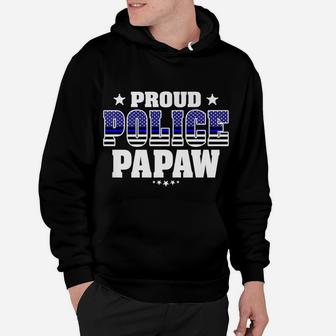 Mens Proud Police Papaw Thin Blue Line Us Flag Cop's Grandpa Hoodie | Crazezy UK