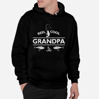 Mens Reel Cool Grandpa Fishing Father's Day Gift Hoodie | Crazezy