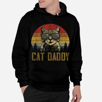Mens Vintage Cat Daddy Father's Day Shirt Funny Cat Lover Hoodie | Crazezy