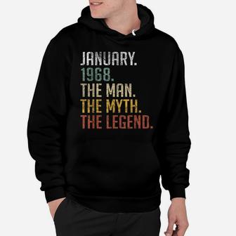 Mens Vintage January 1968 Retro 53 Years Old 53Rd Birthday Gift Hoodie | Crazezy