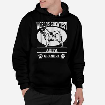 Mens Worlds Greatest Akita Dog Grandpa T-Shirt Hoodie | Crazezy