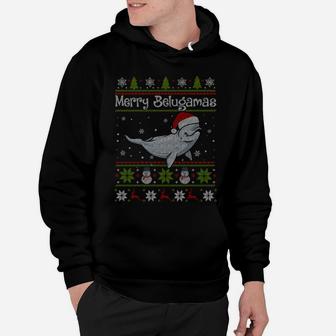 Merry Belugamas Funny Beluga Whale Christmas Sweater Gifts Sweatshirt Hoodie | Crazezy UK