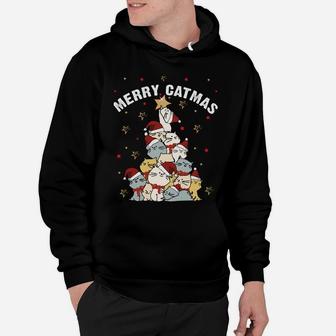 Merry Catmas Cat Mountain Christmas Tree Not Ugly Sweater Sweatshirt Hoodie | Crazezy