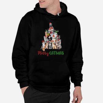 Merry Catmas Christmas Shirt For Cat Lovers Kitty Xmas Tree Hoodie | Crazezy