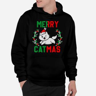 Merry Catmas Funny Pun For Cat Lovers Hoodie | Crazezy