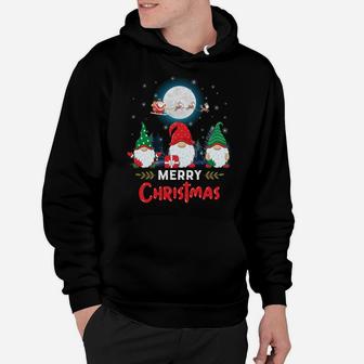 Merry Christmas Cute Gnomes Xmas Matching Pajama Santa Claus Sweatshirt Hoodie | Crazezy