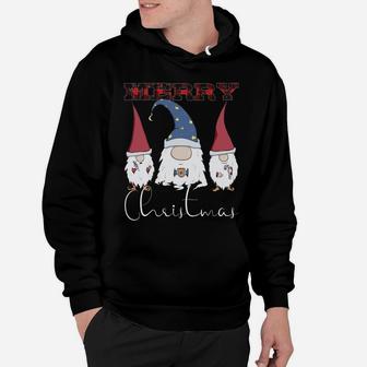 Merry Christmas - Gnomes & Coffee Lover Red Plaid Christmas Sweatshirt Hoodie | Crazezy AU