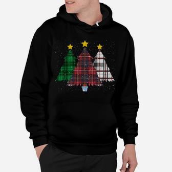 Merry Christmas Trees With Buffalo Plaid Xmas Light Gift Sweatshirt Hoodie | Crazezy