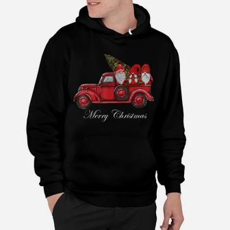 Merry Christmas Vintage Red Truck Gnomes With Christmas Tree Hoodie | Crazezy DE