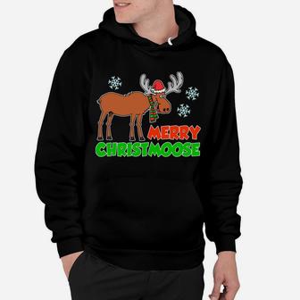 Merry Christmoose Funny Christmas Holiday Pun Sweatshirt Hoodie | Crazezy