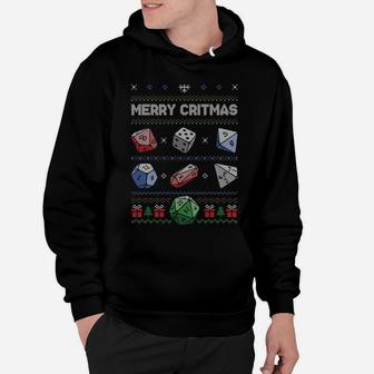 Merry Critmas Rpg D20 Tabletop Gaming Ugly Christmas Sweater Sweatshirt Hoodie | Crazezy DE