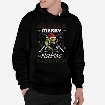 Merry Fishmas Christmas Fishing Hobby Top Sweatshirt Hoodie | Crazezy UK