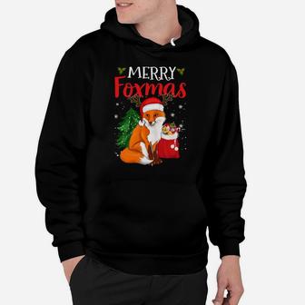 Merry Foxmas Fox Christmas Tree Funny Animal Lovers Xmas Hoodie | Crazezy CA