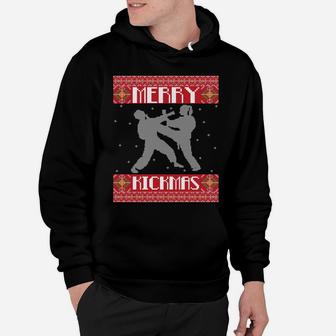 Merry Kickmas Karate Martial Arts Ugly Christmas Sweater Sweatshirt Hoodie | Crazezy DE