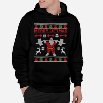 Merry Liftmas - Fitness Xmas Santa Christmas Bodybuilder Sweatshirt Hoodie | Crazezy DE