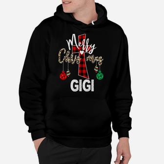 Merry Xmas Gigi God Cross Christian Buffalo Plaid & Leopard Sweatshirt Hoodie | Crazezy