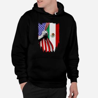 Mexican Flag And American Flag Independence Day Hoodie - Thegiftio UK
