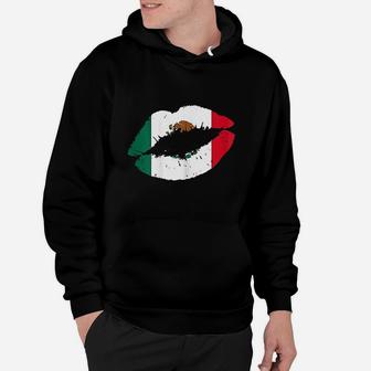 Mexico Lips Kiss Mexican Flag Pride Mexicana Hoodie | Crazezy