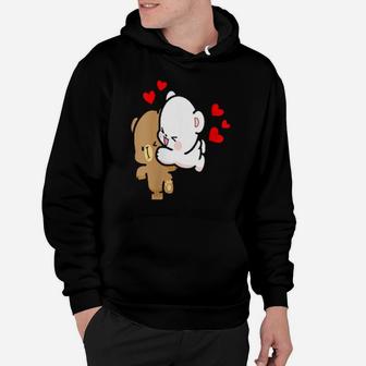 Milk Mocha Bear Leap Of Love Valentiness Couples Kiss Hoodie - Monsterry