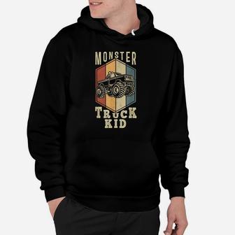 Monster Truck Kid Gifts For Boys Girls Retro Vintage Hoodie | Crazezy