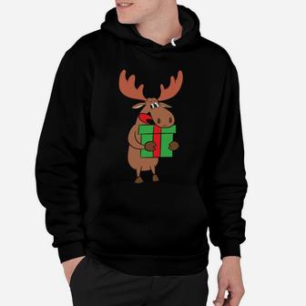 Moose Stop Staring At My Package Christmas Gift Xmas Hoodie | Crazezy UK