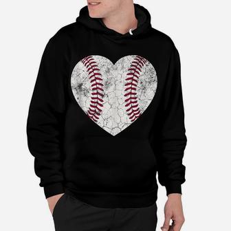 Mother's Day Gift Distressed Heart Baseball Heart Mom Mommy Hoodie | Crazezy AU