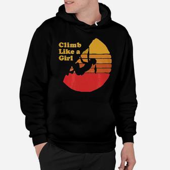 Mountain Climb Like A Girl Distressed Hoodie - Monsterry