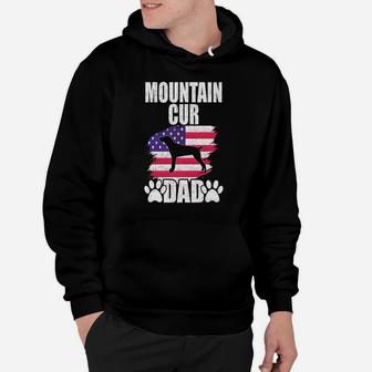 Mountain Cur Dad Dog Lover American Us Flag Hoodie | Crazezy CA