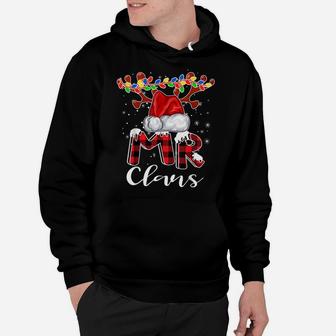 Mr Claus Costume Christmas Pajama Buffalo Plaid Santa Family Hoodie | Crazezy