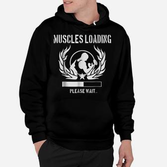 "Muscles Loading" Funny Body Building Workout Hoodie | Crazezy UK