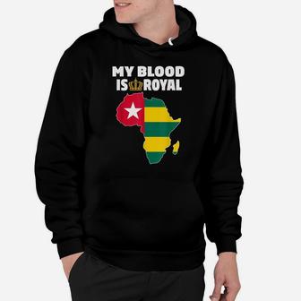 My Blood Is Royal With Togo Flag In Africa Map Hoodie | Crazezy