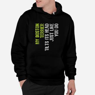 My Boston Terrier Tilts It Is Head Just Like You Do Dog Lover Hoodie | Crazezy CA