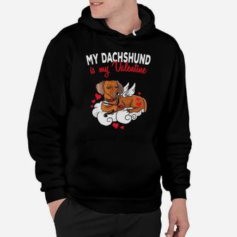 My Dachshund Is My Valentine Cupid Valentines Day Hoodie - Monsterry