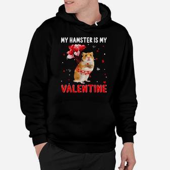 My Hamster Is My Valentine Apparel Animals Lover Gifts Hoodie - Monsterry