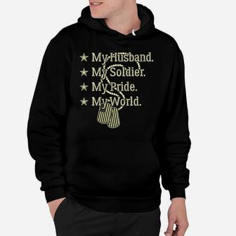 My Husband Is A Soldier Hero Proud Military Wife Army Spouse Hoodie | Crazezy