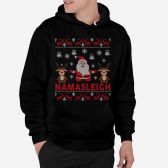 Namasleigh Christmas Sweatshirts Gifts Funny Santa Yoga Sweatshirt Hoodie | Crazezy DE
