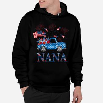 Nana Flower Truck American Flag 4Th July Independence Day Hoodie | Crazezy