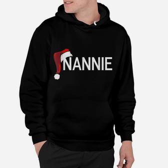 Nannie Holiday Gifts Santa Hat Grandma Women Hoodie | Crazezy