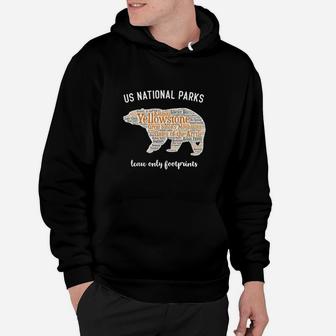 National Parks Bear T Shirt Lists All 59 National Parks Pyf Black Hoodie - Thegiftio UK