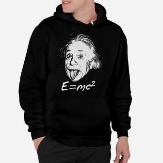 Nerdy Einstein Sticking Tongue Out EMc2 Physics Teacher Hoodie | Crazezy CA