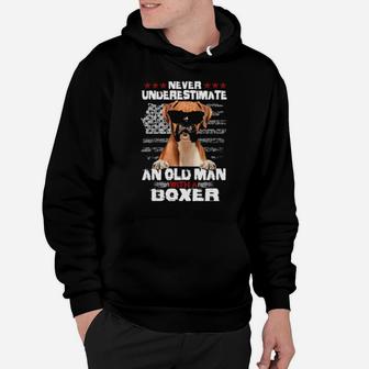 Never Underestimate An Old Man With A Boxer Hoodie - Monsterry