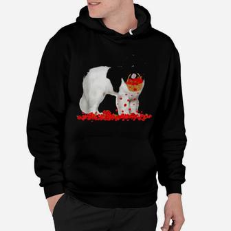Newfoundland Valentine's Day Dog Dad Dog Mom Flowers Hoodie - Monsterry